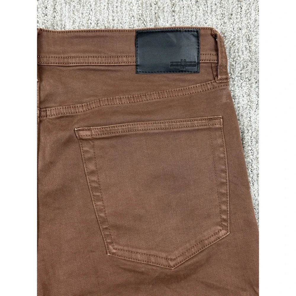 Liverpool Kingston Modern Straight Jeans 35x32 Stretch Denim Nutmeg Brown Mens
